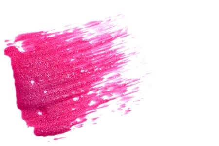 Beautiful pink lip gloss on a white backgroundの写真素材