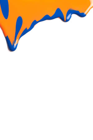 Drip paint on a white background.の写真素材