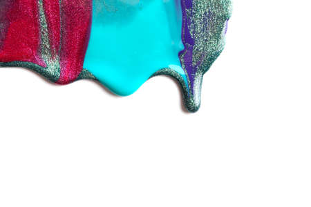 Drip paint on a white background.の写真素材