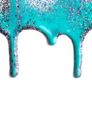 Drip paint on a white background.の写真素材