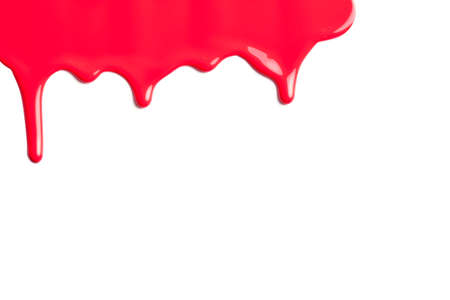 Drip paint on a white background.の写真素材