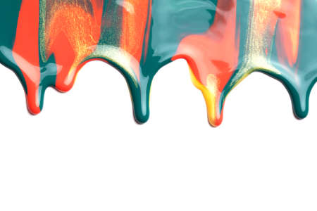 Drip paint on a white background.