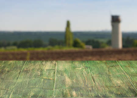 Very beautiful old wooden table close-up.の写真素材