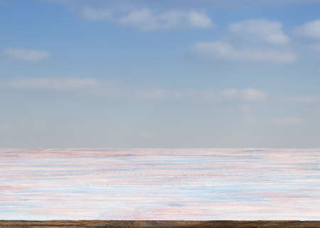 Very beautiful old wooden table close-up.の写真素材