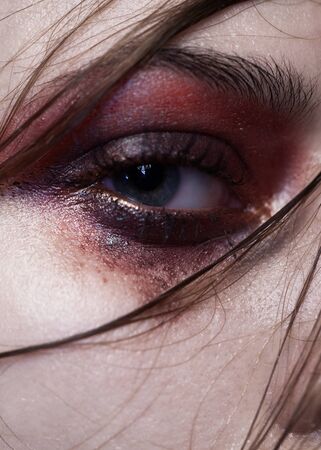 Colorful eye makeup closeup.の写真素材