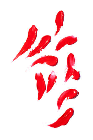 Very beautiful and contrasting trail from red lipstick.の写真素材