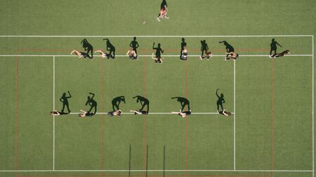 Aerial photography of people doing sports