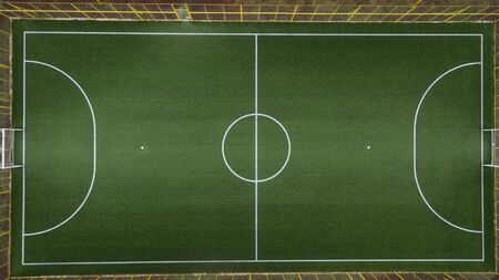 Photo of a tennis green field from a height.の写真素材