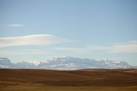 View of the alps in summer on a clear sunny day.の写真素材