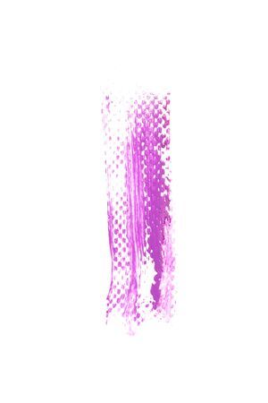 Photo of a lilac texture from lipstick on a white background.の写真素材