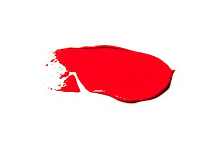 Beautiful photo of red lipstick, texture of red lipstick on a white background.の写真素材