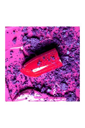 Beautiful photo of red lipstick, texture of red lipstick on a white background close-up.の写真素材