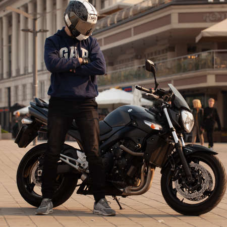 Sports beautiful black motorcycle close-up.のeditorial素材