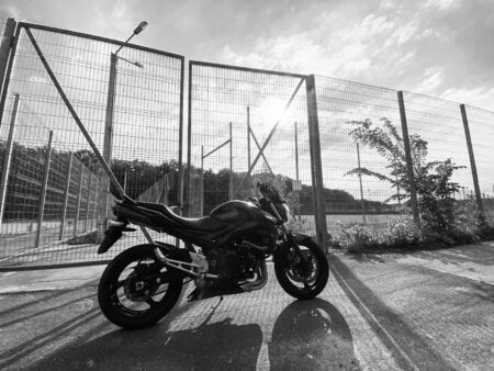 Road black motorcycle on the road.の写真素材