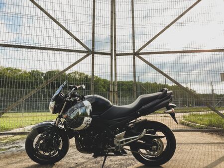 Road black motorcycle on the road.の写真素材