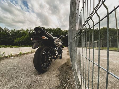 Road black motorcycle on the road.の写真素材