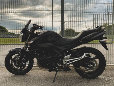 Road black motorcycle on the road.の写真素材