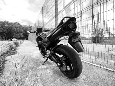 Road black motorcycle on the road.の写真素材