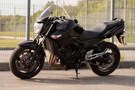 Road black motorcycle on the road.の写真素材
