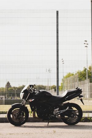 Road black motorcycle on the road.の写真素材