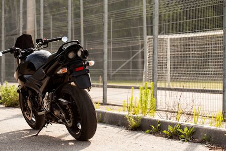 Road black motorcycle on the road.の写真素材