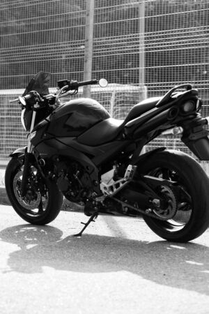 Road black motorcycle on the road.の写真素材