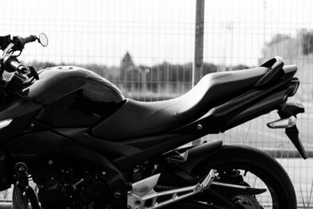 Road black motorcycle on the road.の写真素材