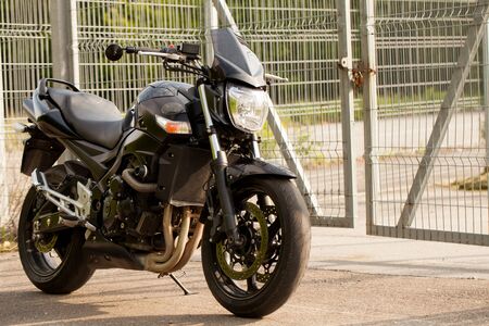 Road black motorcycle on the road.の写真素材