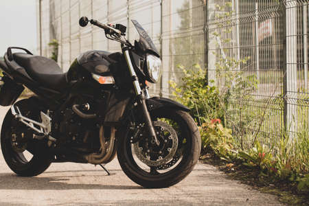 Road black motorcycle on the road.の写真素材