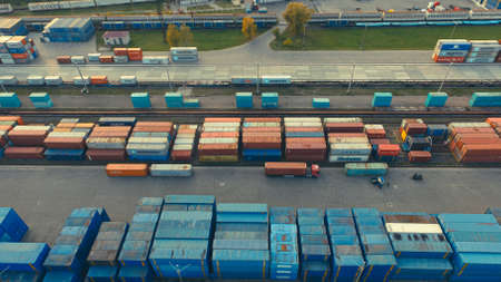 A beautiful view from a height in the fall at sunset of the carriages.のeditorial素材