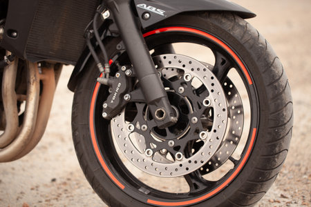 UKRAINE, KIEV - JULY 22, 2021: Suzuki GSR600 sport black motorcycle in desert.のeditorial素材
