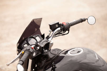UKRAINE, KIEV - JULY 22, 2021: Suzuki GSR600 sport black motorcycle in desert.のeditorial素材