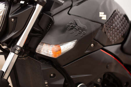 UKRAINE, KIEV - JULY 22, 2021: Suzuki GSR600 sport black motorcycle in desert.のeditorial素材