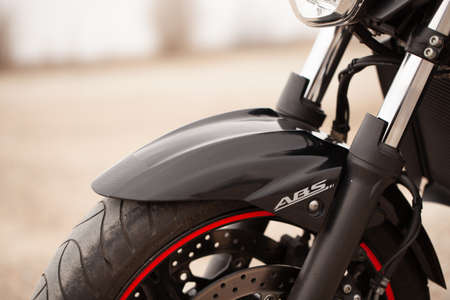 UKRAINE, KIEV - JULY 22, 2021: Suzuki GSR600 sport black motorcycle in desert.のeditorial素材