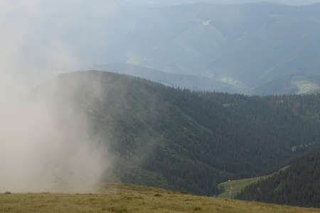 Beautiful clouds high in the mountains.の写真素材