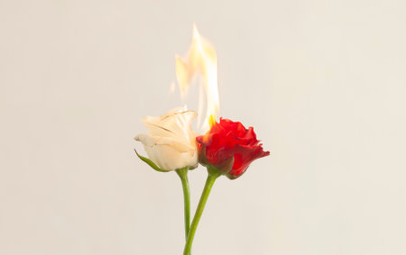 One beautiful flower on a solid background.の写真素材