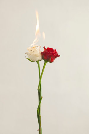 One beautiful flower on a solid background.の写真素材
