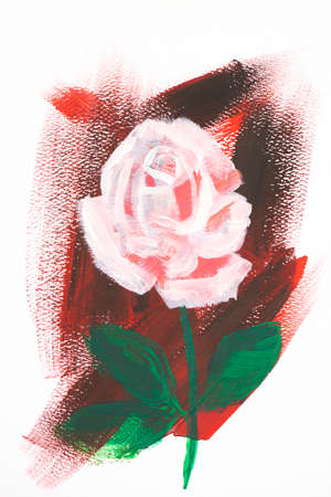 Painting beautiful flowers on a plain background.の写真素材