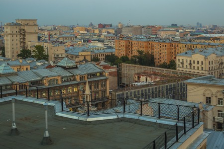 City center roofs evening view panorama - Moscow, Russia