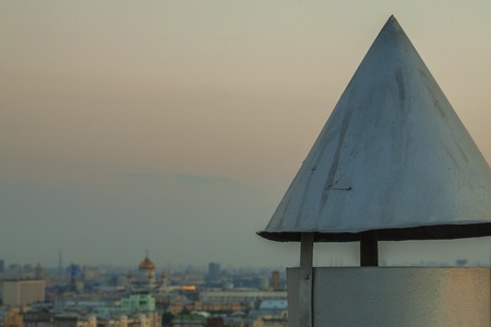 City center roofs evening view panorama - Moscow, Russiaの写真素材