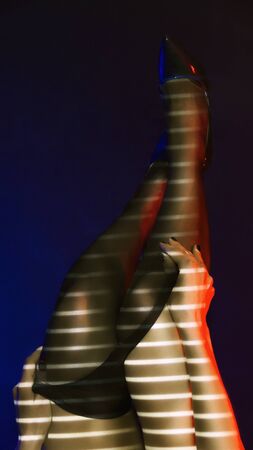 Unrecognizable woman take off sexy underwear. Sex Industry and Business. Beautiful Fashion Model posing sex underwear lingeries.の写真素材