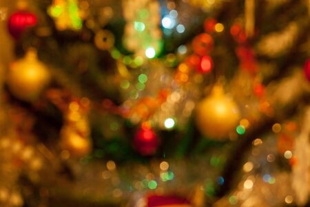 Christmas tree with blur effect. Traditional holidays.の写真素材