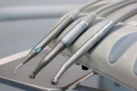 Group of dental tools and equipment for the treatment of teeth.の写真素材
