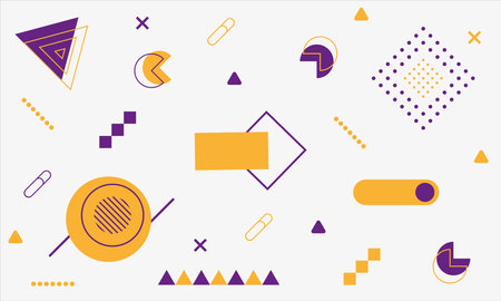 Abstract memphis background. Colorful pattern in Memphis 80s-90s style. Using in web design, template, invitation, poster, printing. Vector illustration.のイラスト素材