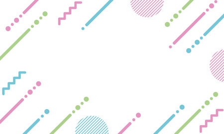 Colorful pattern from geometric shapes isolated on a white background. Blank space for text. Retro pattern. For use in web design, poster, print. Vector illustration EPS 10.のイラスト素材