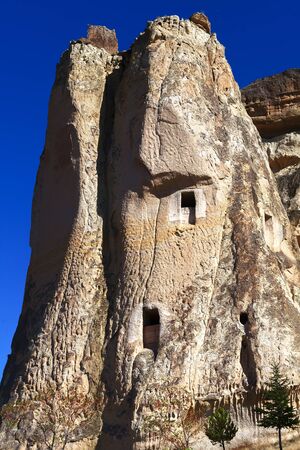 Ancient residential caves in the mountains of Turkey. Cappadociaの写真素材