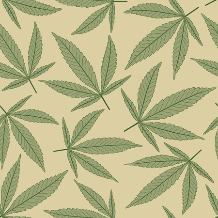 marijuana leaves in one patternのイラスト素材