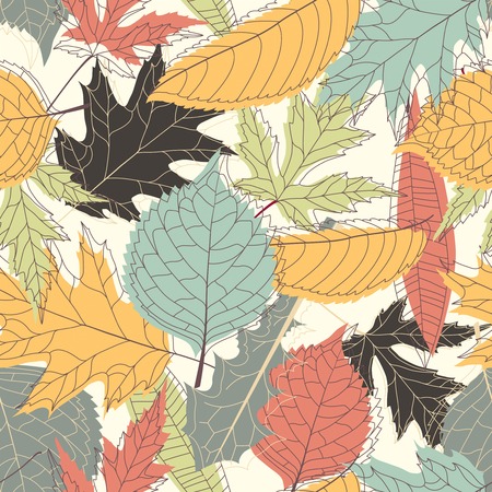 leaves on a white background in seamless patternのイラスト素材