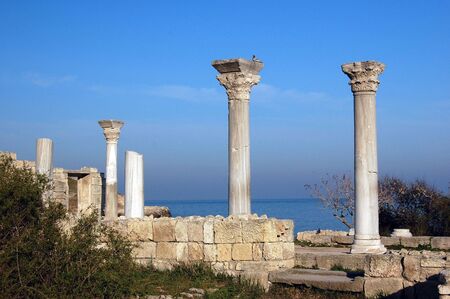 Ruins of ancient Greek colony Khersones. Sevastopol. Crimeaの写真素材