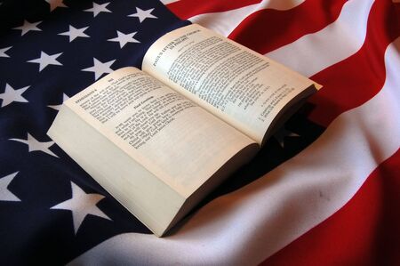 Bible, and American Flag の写真素材